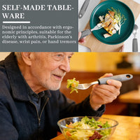 Thumbnail for Adaptive Utensils 4pcs Set for Hand Tremors, Elderly, Arthritis, Arkinsons