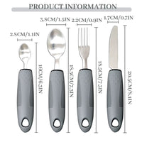 Thumbnail for Adaptive Utensils 4pcs Set for Hand Tremors, Elderly, Arthritis, Arkinsons