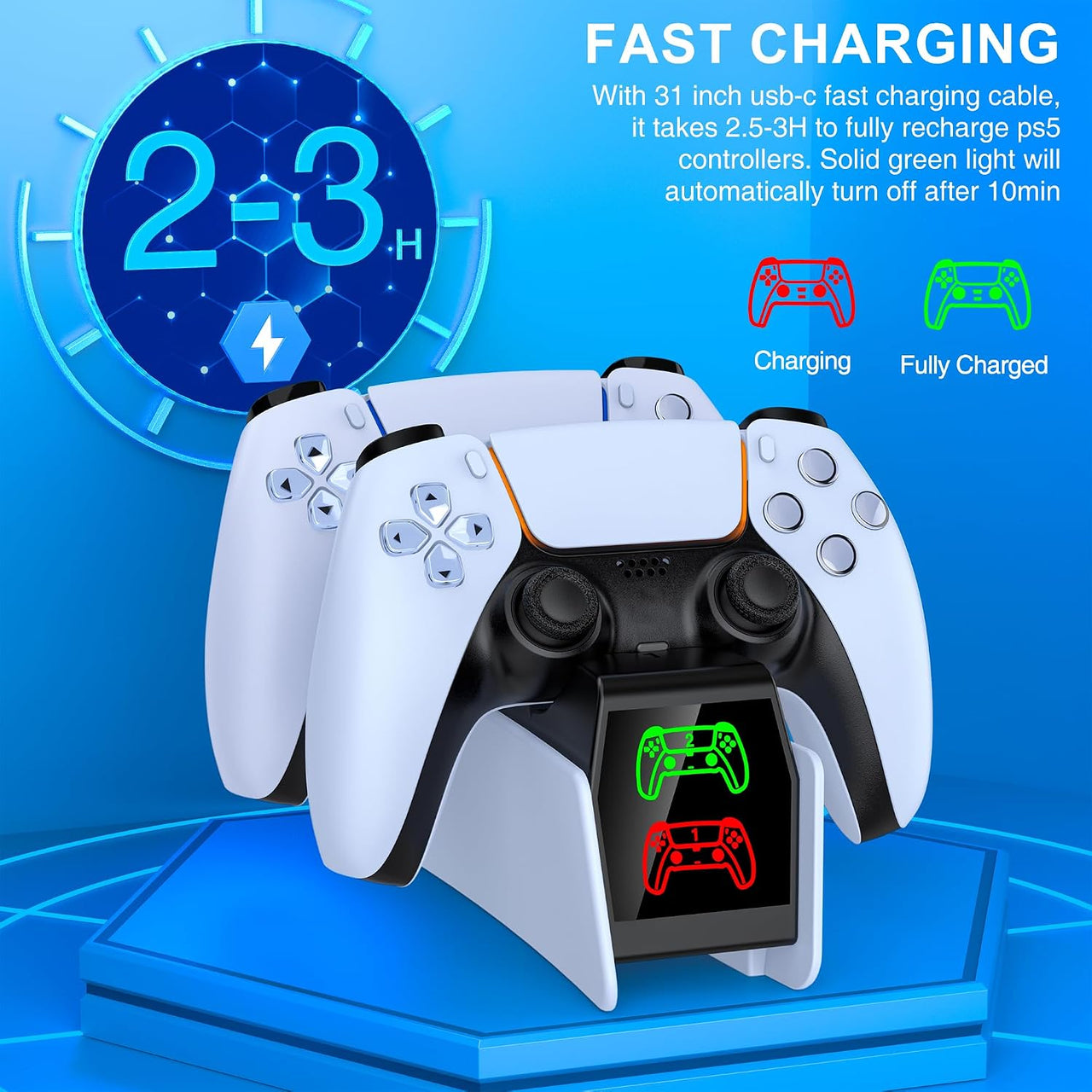 Dual Controller Charging Station for PS5