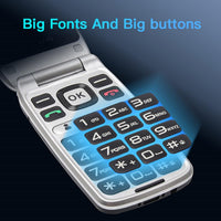 Thumbnail for Big Button Senior Mobile Phone – 4G Dual SIM Flip Phone with SOS Button, Charging Dock, Dual Screen and Bluetooth 5.0