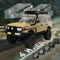 Thumbnail for RC Rock Crawler – 1:16 Scale 4WD SUV with LED Lights, Snorkel, Roof Rack, Spare Tyre and 2 Batteries