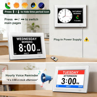 Thumbnail for 8inch LED Dementia Digital Calendar Clock Alarm Extra Large Day/Week/Month/Year