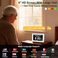 Thumbnail for 8inch LED Dementia Digital Calendar Clock Alarm Extra Large Day/Week/Month/Year