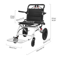 Thumbnail for 12 Inch Folding Wheelchair Mobility Disability Aid