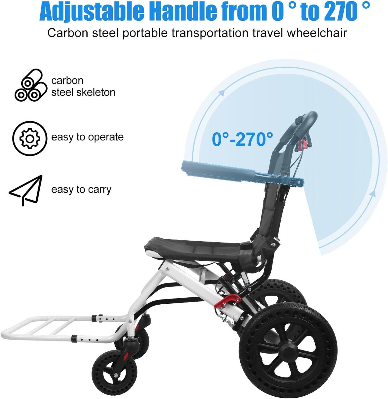 12 Inch Folding Wheelchair Mobility Disability Aid