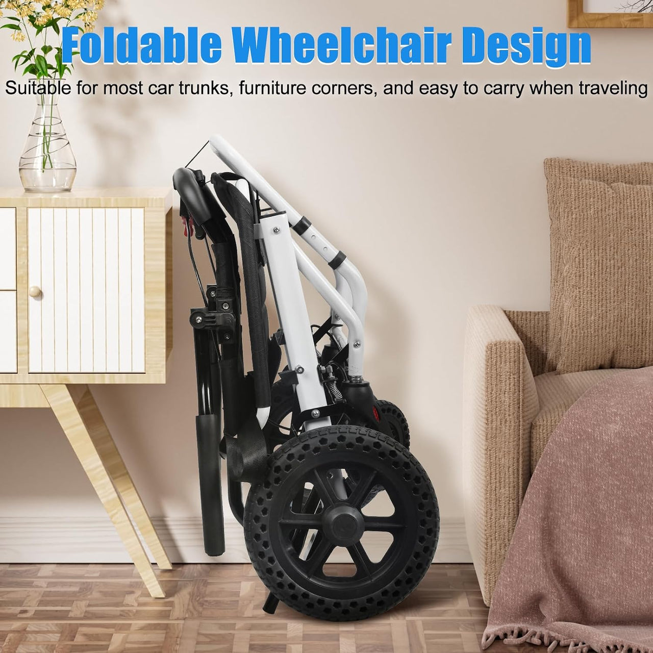 12 Inch Folding Wheelchair Mobility Disability Aid