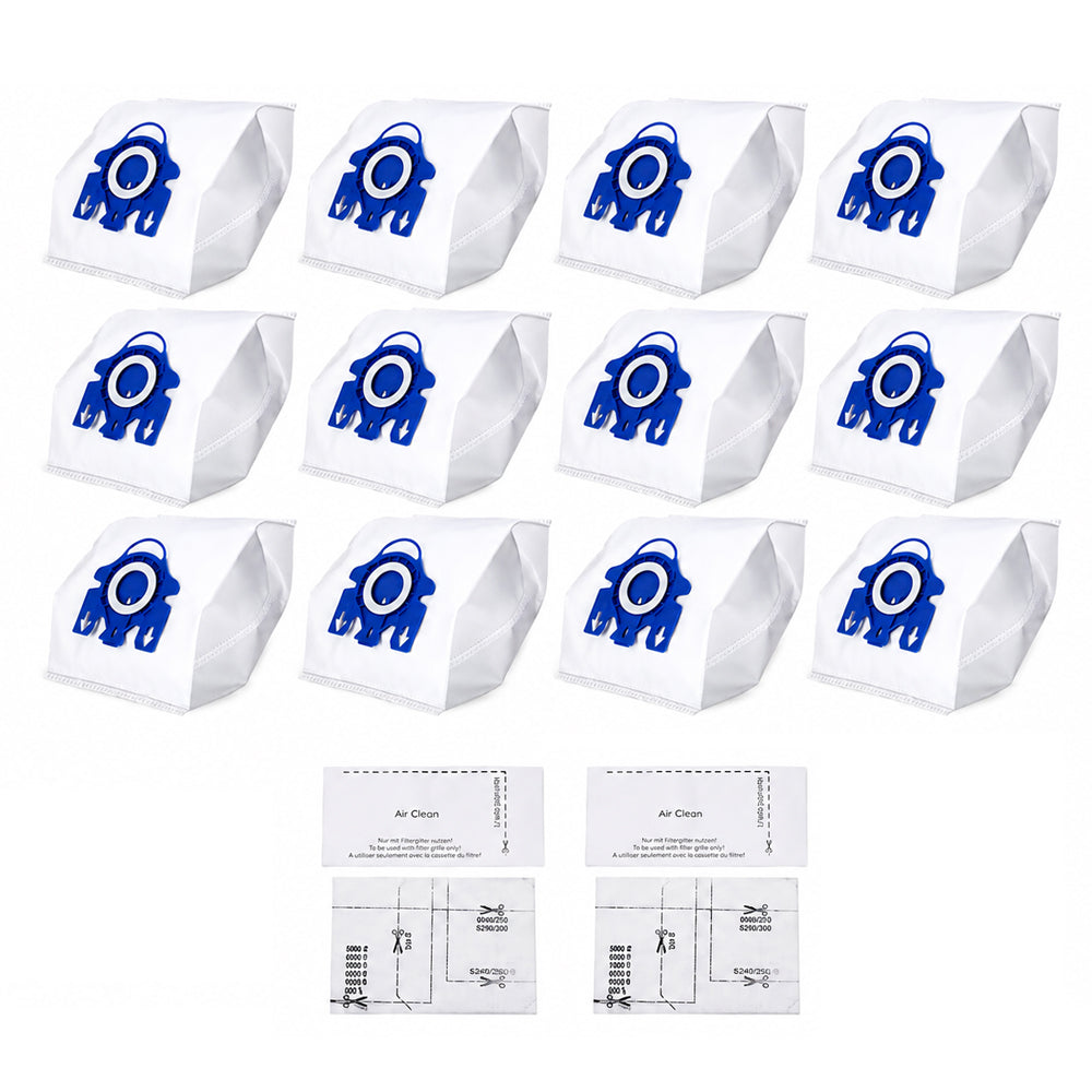 12 Vacuum Cleaner Bags for Miele 3D GN C2 C3 S2 S5 S8 S5211 S5210 S8310