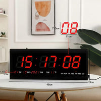 Thumbnail for 48cm Large Big Jumbo LED Wall Desk Clock Display With Calendar Temperature