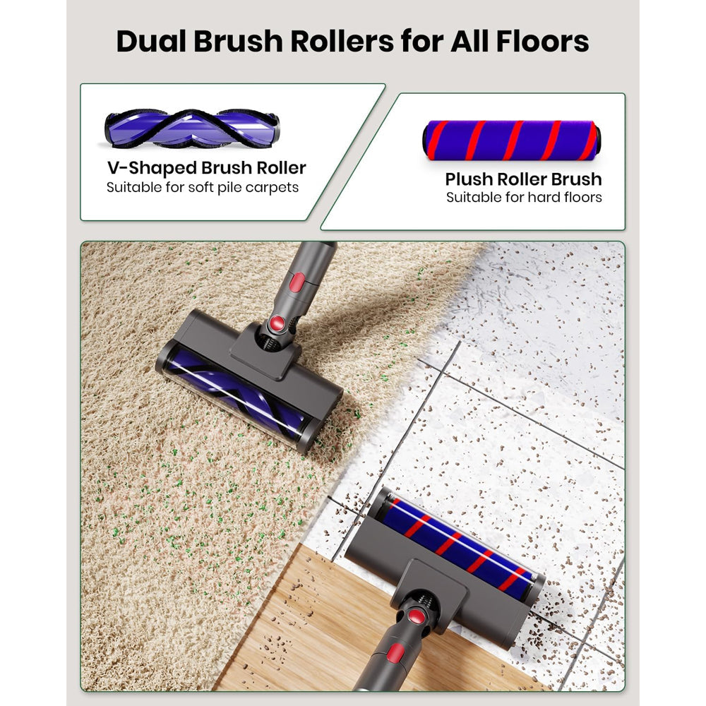 Dyson Brush LED Head V7 V8 V10 V11 Vacuum Cleaners with with 2 Rollers
