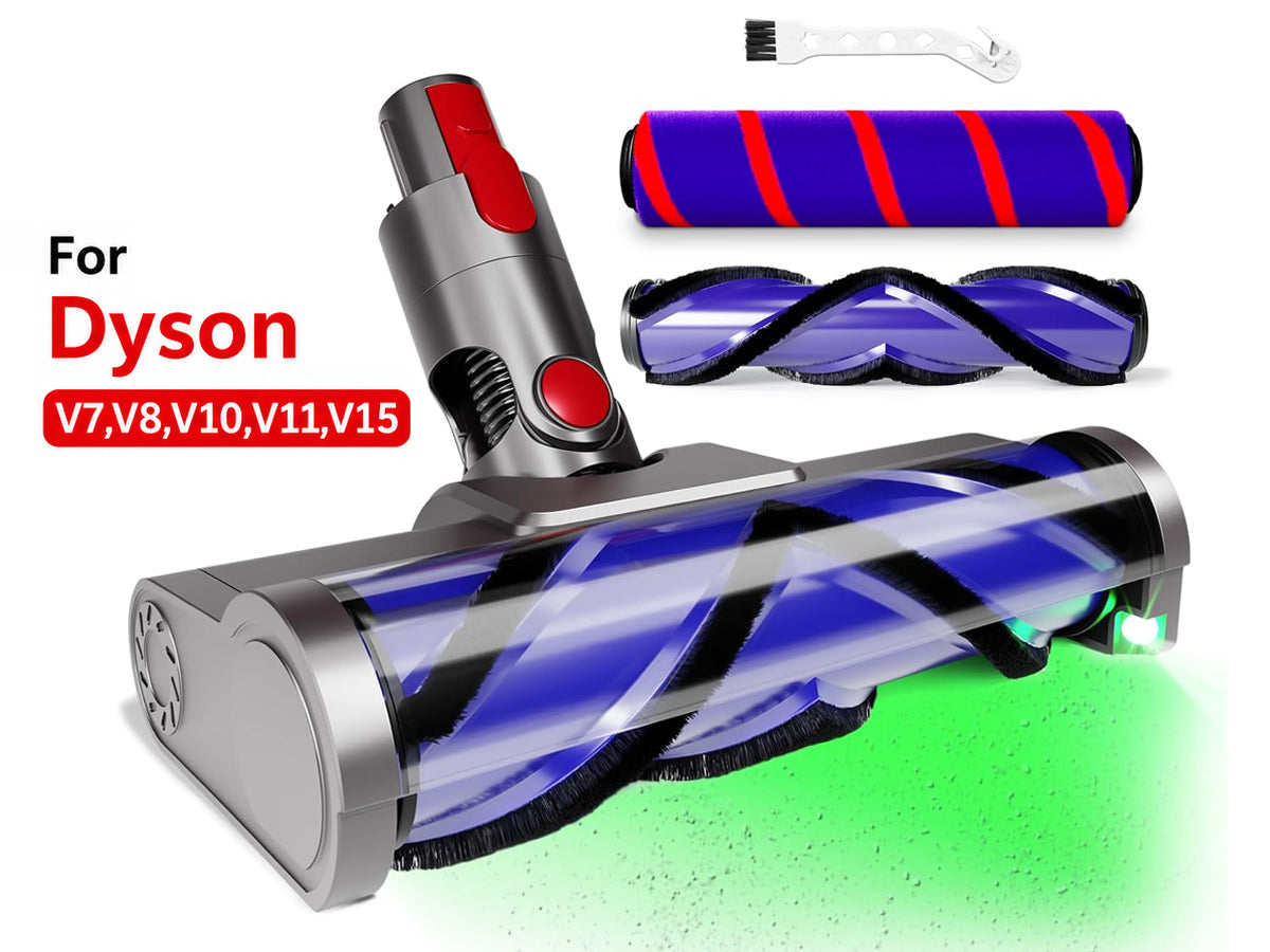 Dyson Brush LED Head V7 V8 V10 V11 Vacuum Cleaners with with 2 Rollers