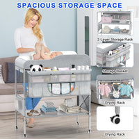 Thumbnail for Foldable Nappy Changing Table with Storage