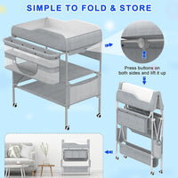 Thumbnail for Foldable Nappy Changing Table with Storage