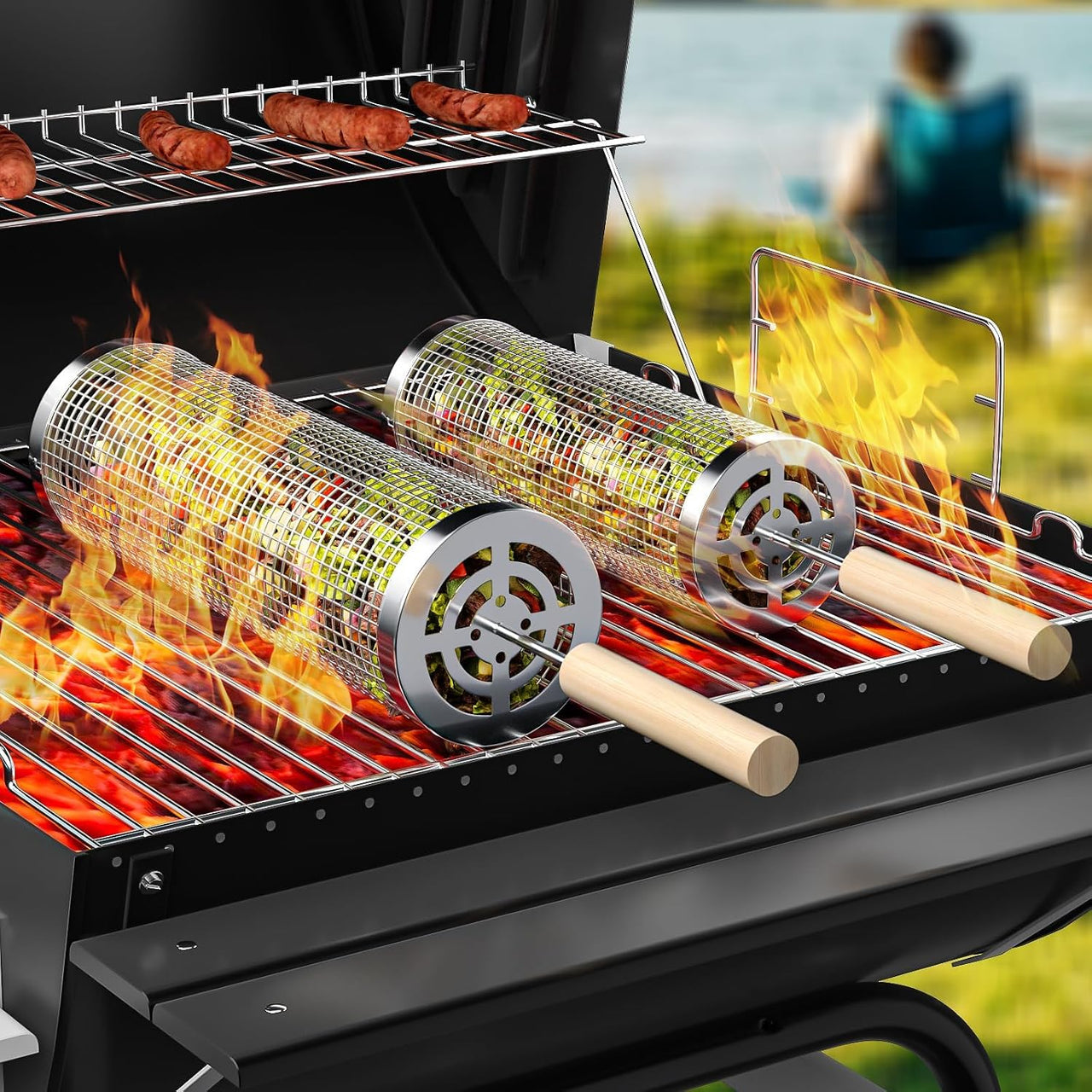 Rolling Grill Basket
