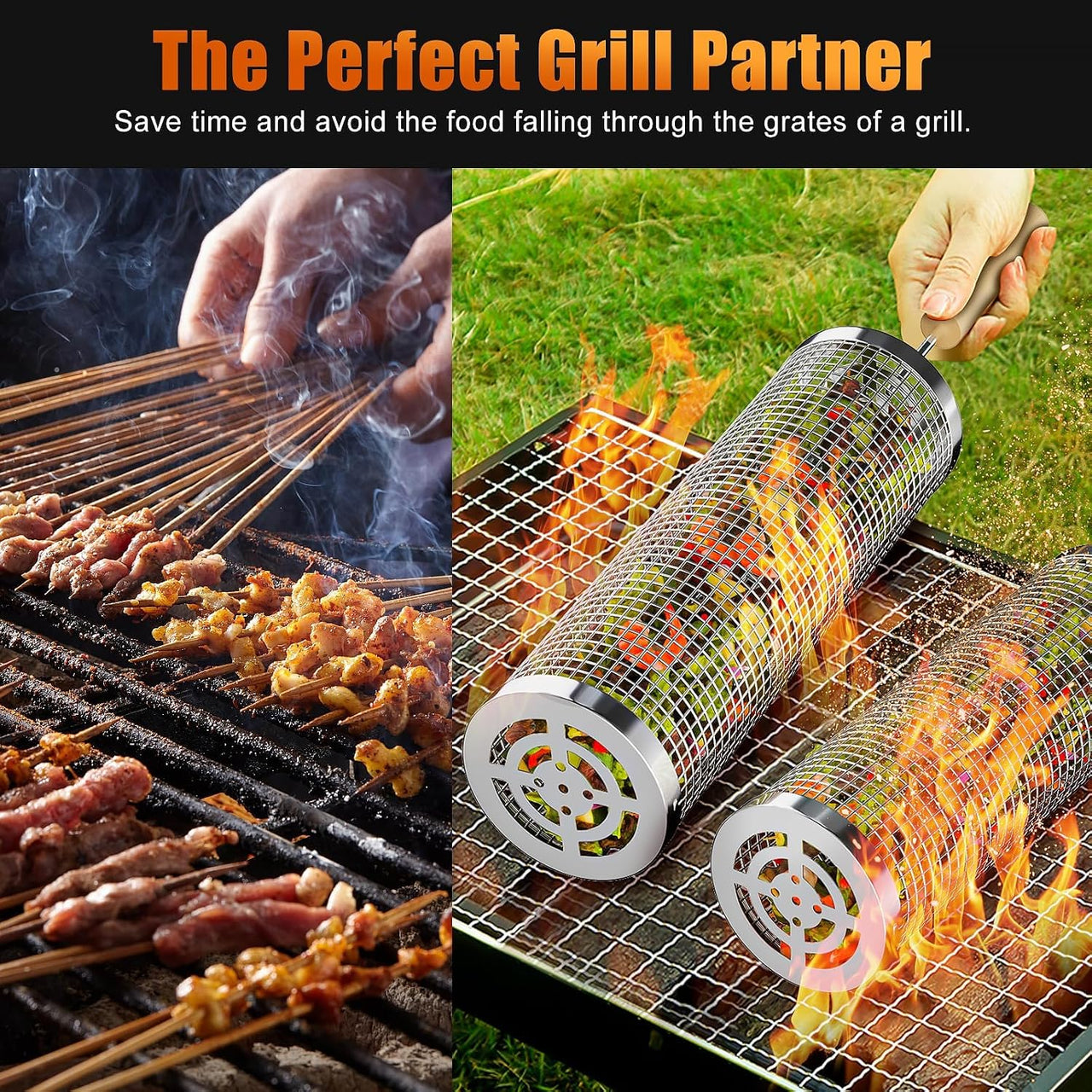 Rolling Grill Basket