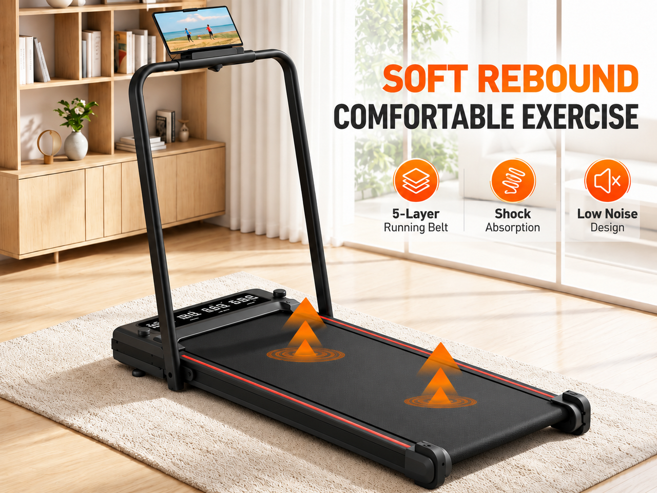 Foldable 4-in-1 Walking & Running Smart Treadmill