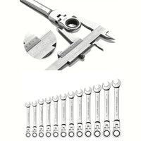 Thumbnail for 12Pc Metric Flexi Head Ratchet Spanner Wrench Set