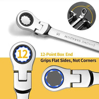 Thumbnail for 12Pc Metric Flexi Head Ratchet Spanner Wrench Set