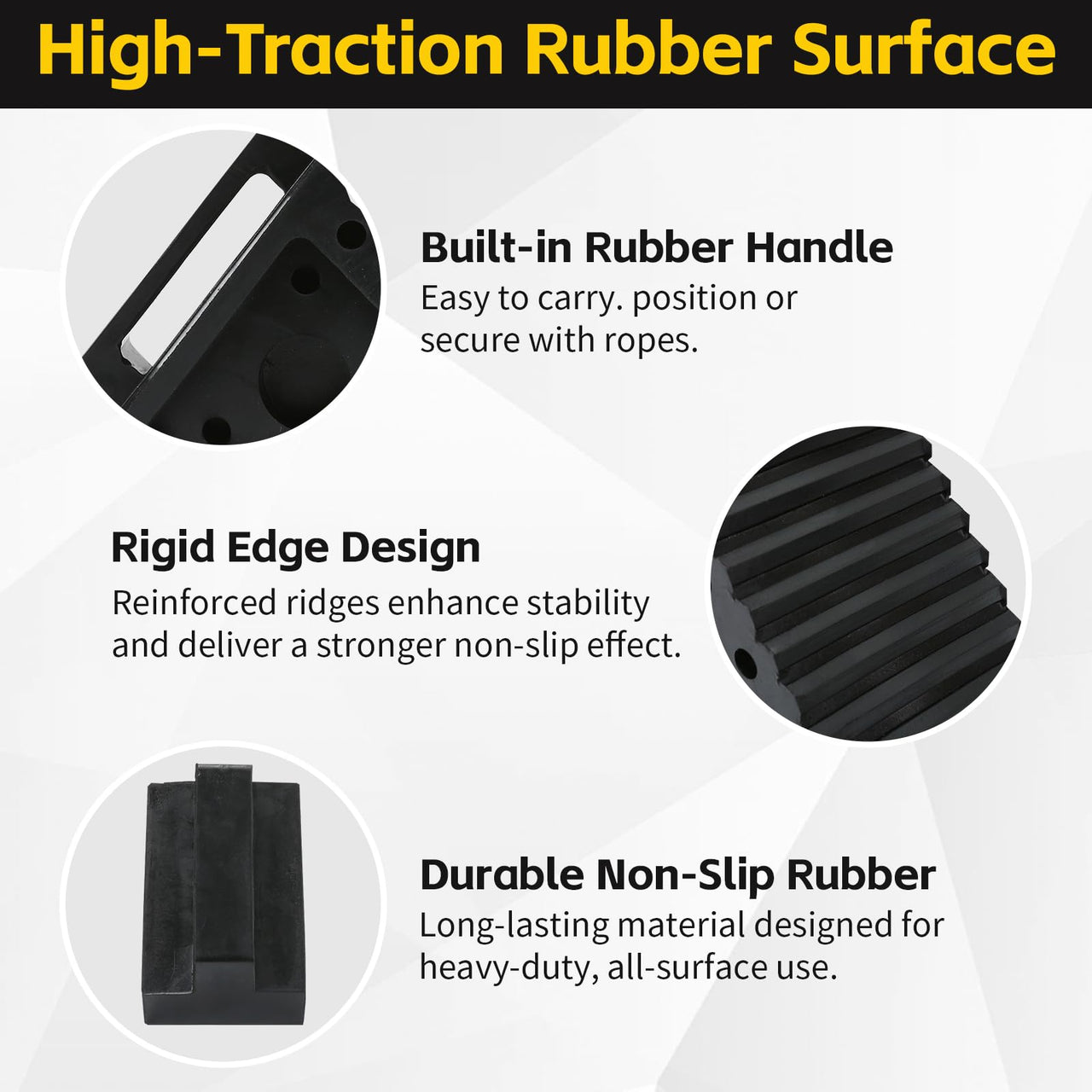 2PCS Solid Rubber Wheel Chock