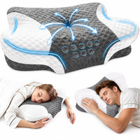 Thumbnail for BA-10-07-C_Cervical Neck Pillows Gray/White