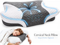 Thumbnail for BA-10-07-C_Cervical Neck Pillows Gray/White