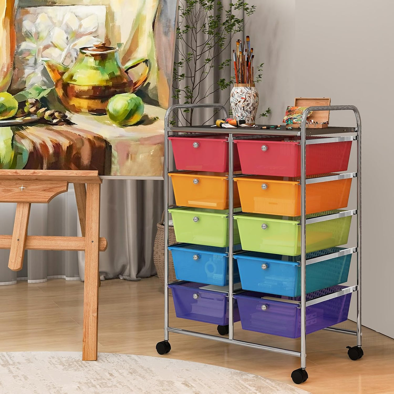 10 Drawer Rolling Organiser