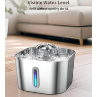 Thumbnail for Stainless Steel Cat Water Fountain Water Dispenser with Dual Filter System