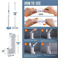 Thumbnail for Disposable Toilet Brush Holder Set with Replaceable Heads