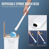 Thumbnail for Disposable Toilet Brush Holder Set with Replaceable Heads