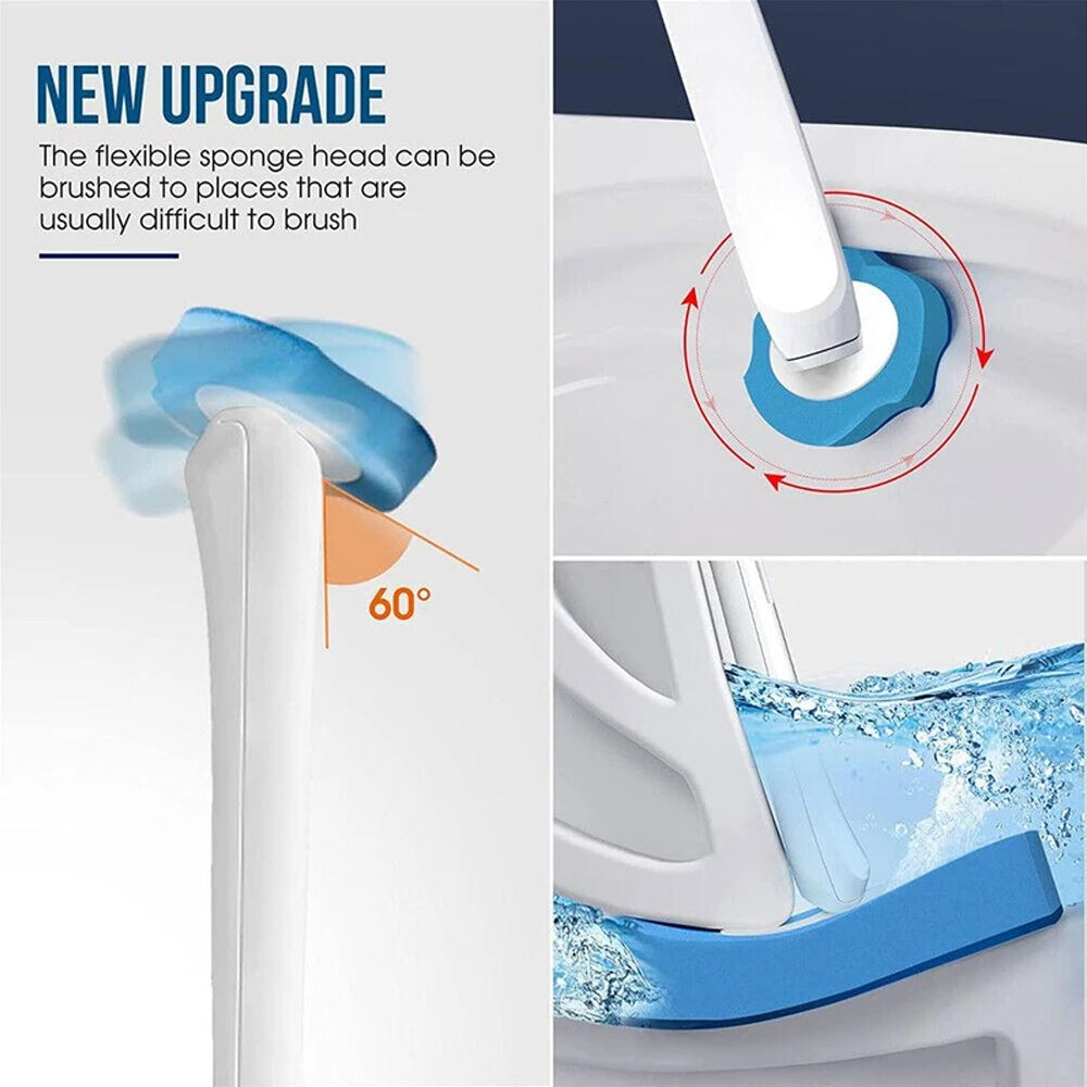Disposable Toilet Brush Holder Set with Replaceable Heads