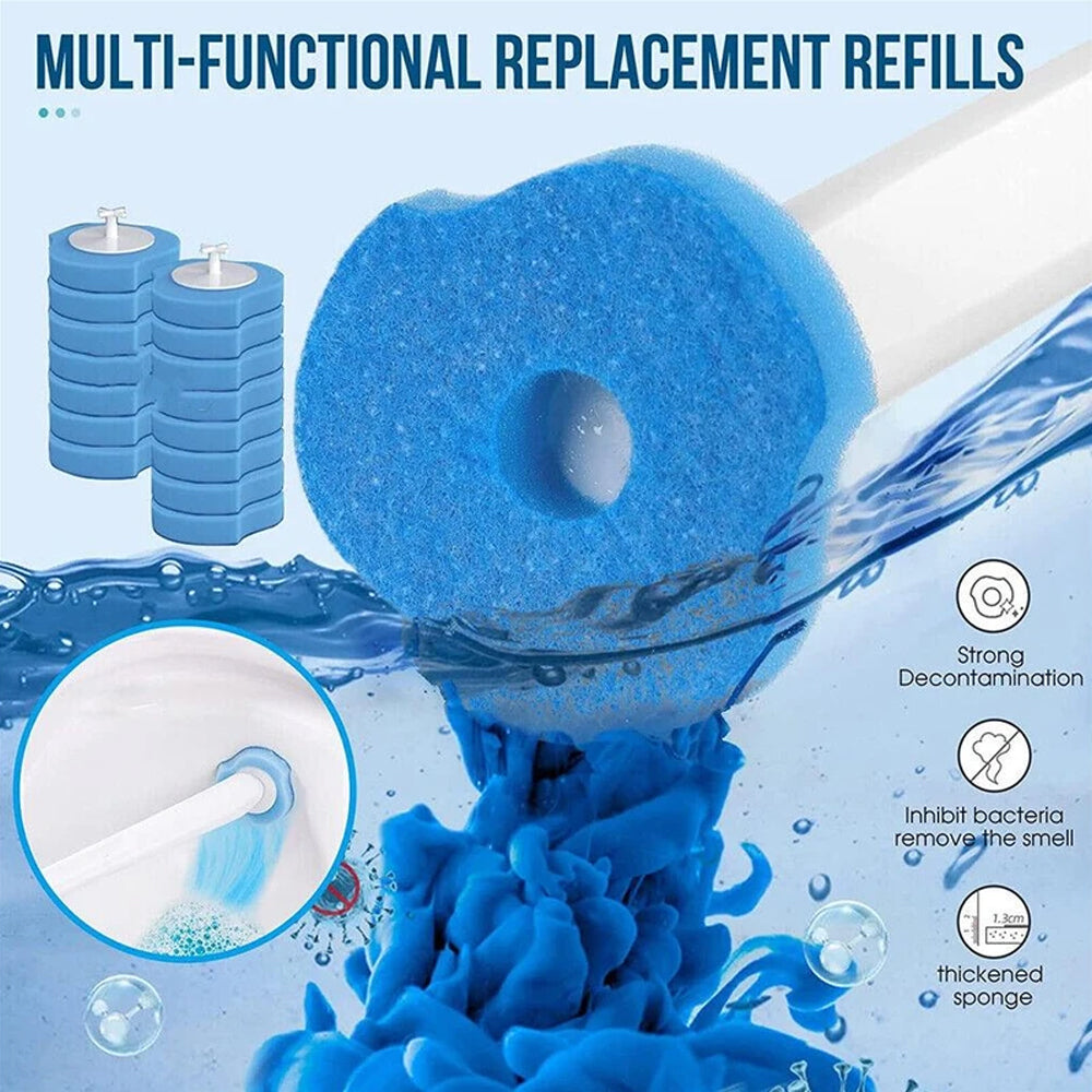 Disposable Toilet Brush Holder Set with Replaceable Heads