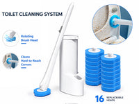 Thumbnail for Disposable Toilet Brush Holder Set with Replaceable Heads