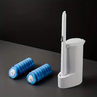 Thumbnail for Disposable Toilet Brush Holder Set with Replaceable Heads