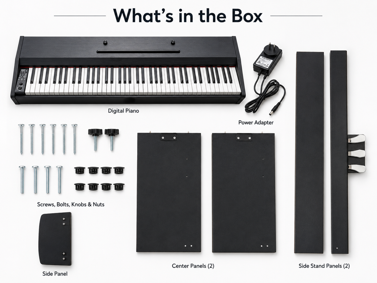 Weighted Hammer Action Keyboard Piano with 3 Pedals