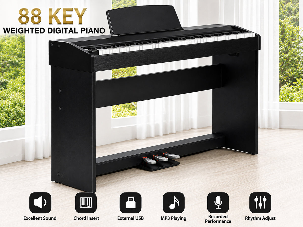 Weighted Hammer Action Keyboard Piano with 3 Pedals