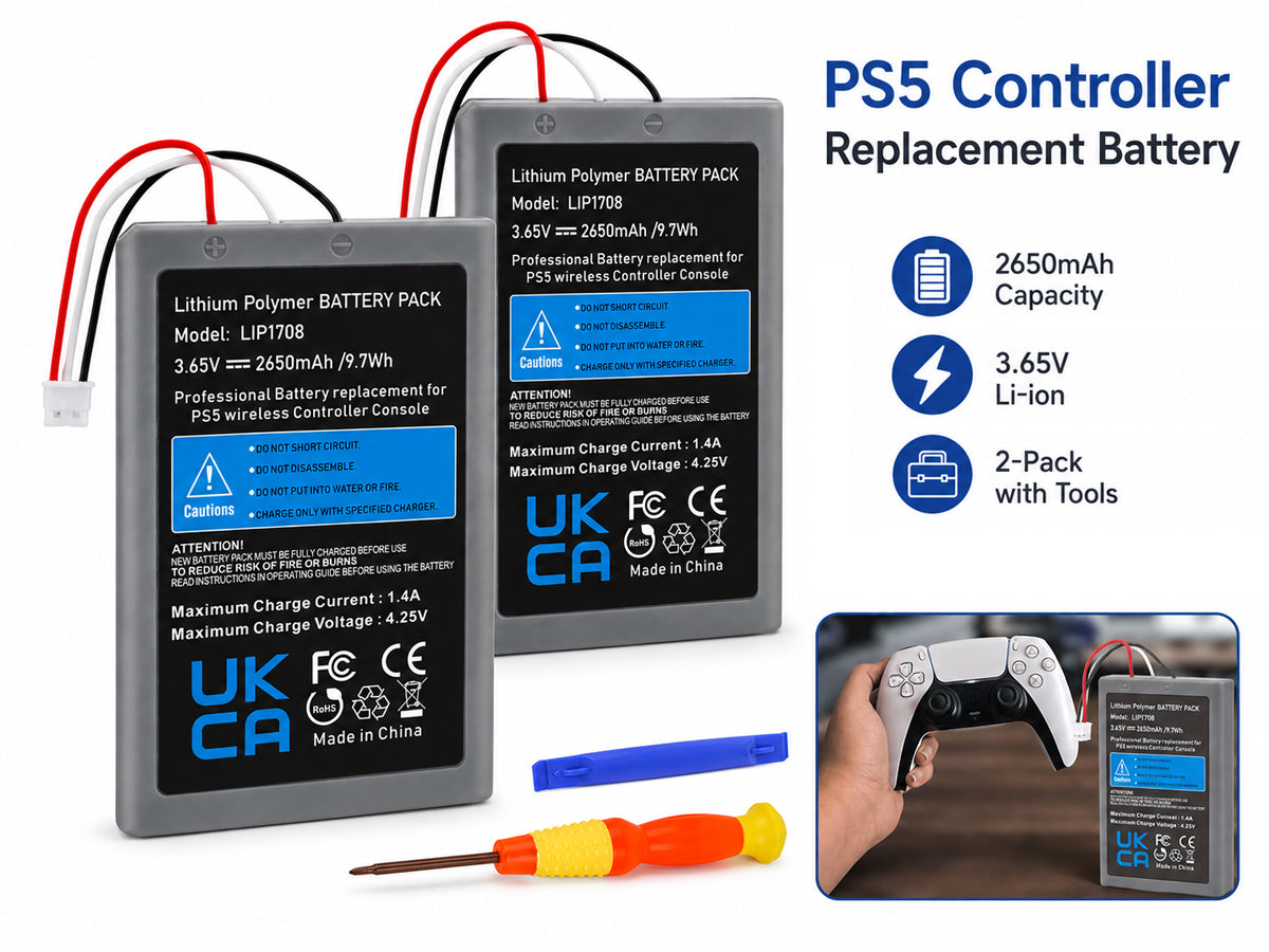 PS5 Controller Battery 2-Pack 2650mAh