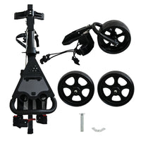Thumbnail for Golf Club Buggy Trolley Cart Compact Foldable 3 Wheel