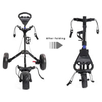 Thumbnail for Golf Club Buggy Trolley Cart Compact Foldable 3 Wheel