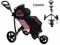 Thumbnail for Golf Club Buggy Trolley Cart Compact Foldable 3 Wheel