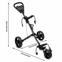 Thumbnail for Golf Club Buggy Trolley Cart Compact Foldable 3 Wheel