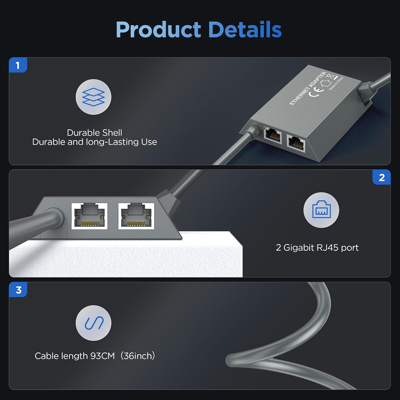 Starlink Gen 2 Ethernet Wired Network Adapter for Starlink