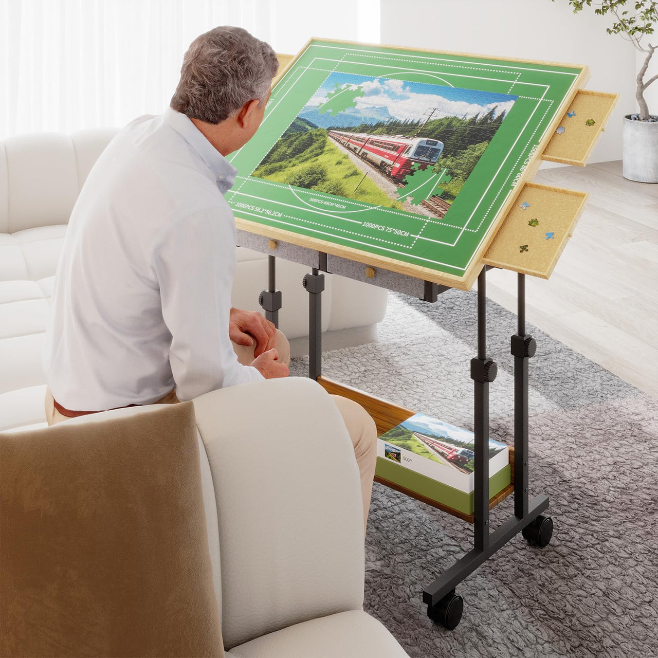 Jigsaw Puzzle Table Height Adjustable