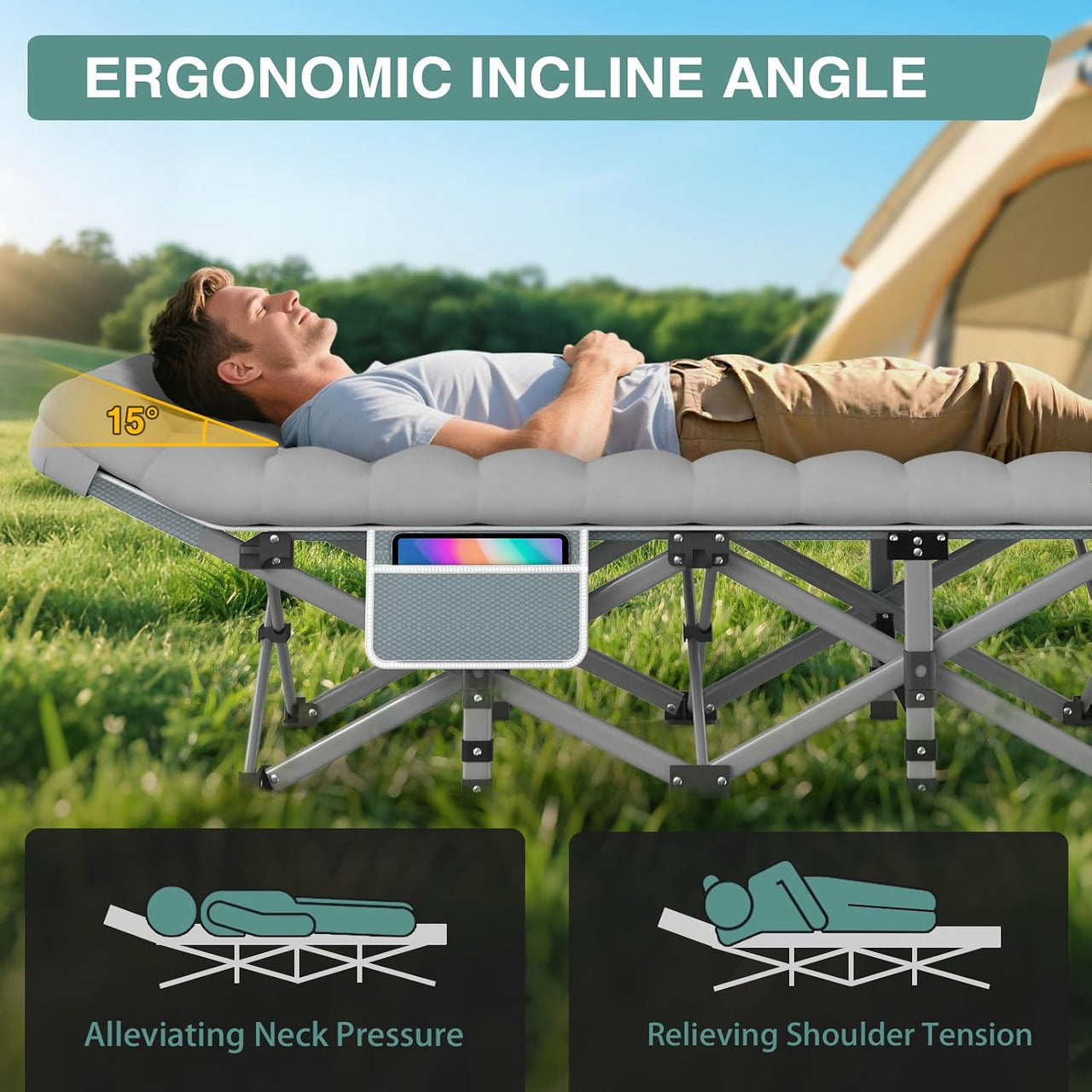 Foldable Camping Bed with Mattress