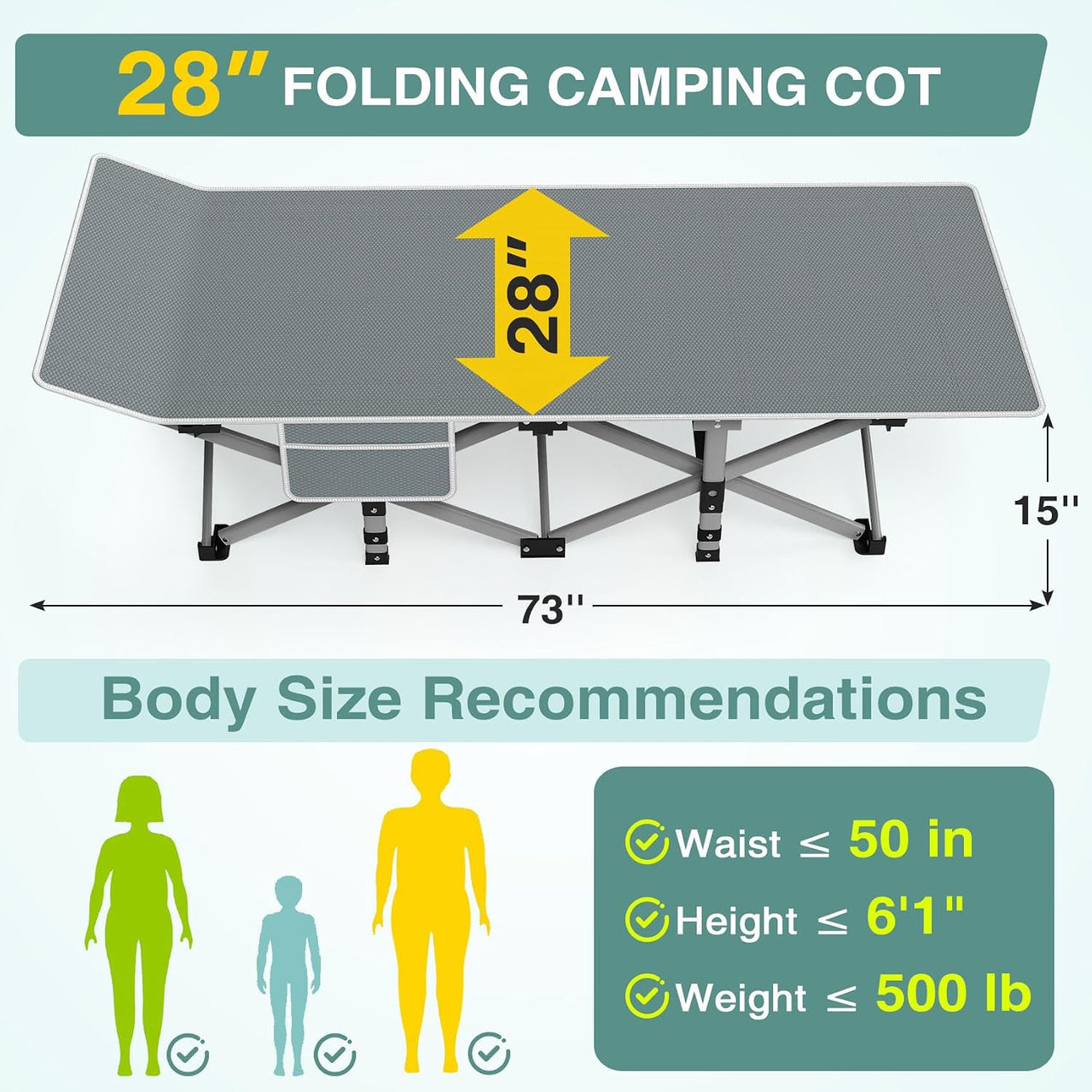 Foldable Camping Bed with Mattress