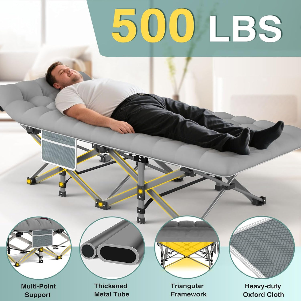 Foldable Camping Bed with Mattress