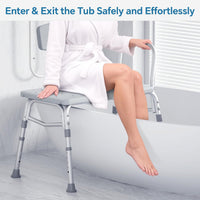 Thumbnail for Adjustable Shower Chair Bath Tub Transfer Bench for Elderly Disabled