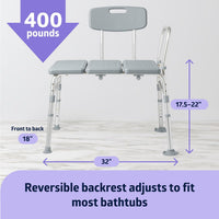 Thumbnail for Adjustable Shower Chair Bath Tub Transfer Bench for Elderly Disabled