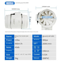 Thumbnail for 8inch Inline Extractor Fan Exhaust Duct
