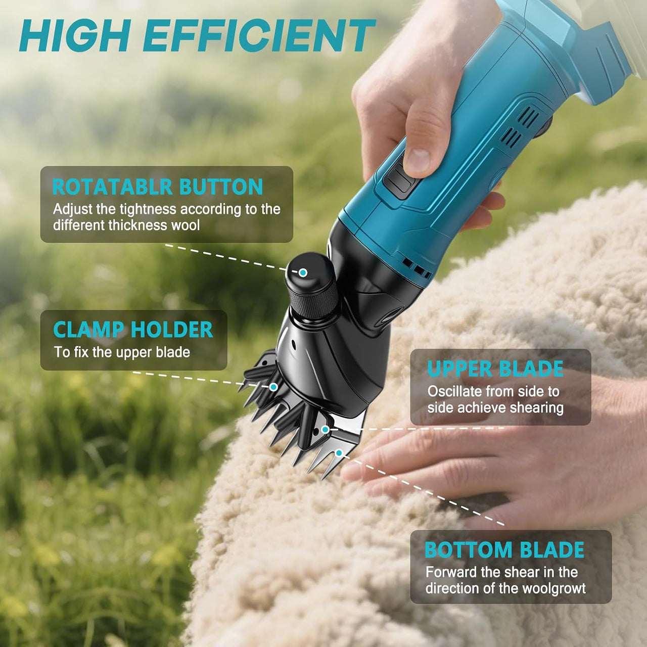 Cordless Electric Sheep Clipper Shearing Tool