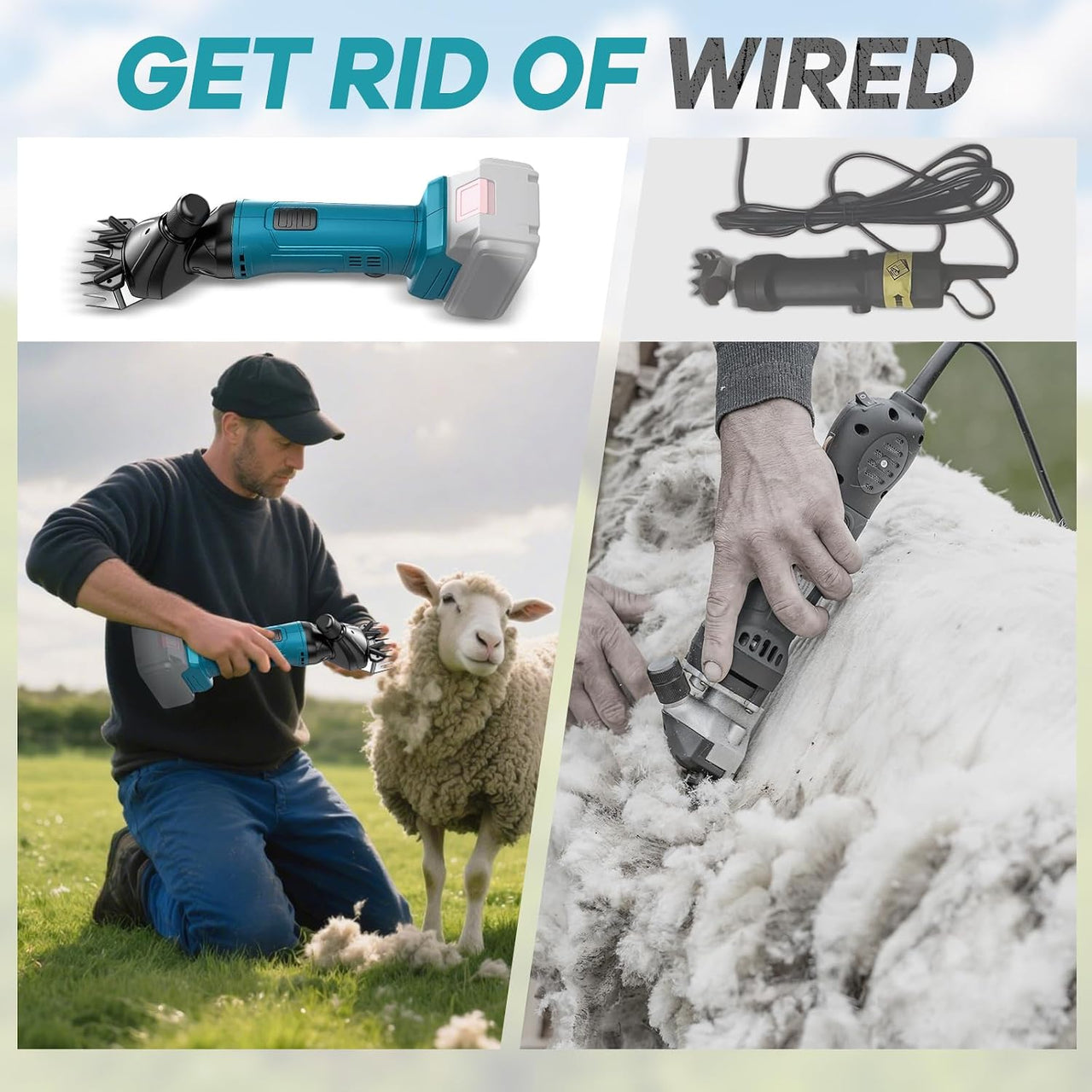 Cordless Electric Sheep Clipper Shearing Tool