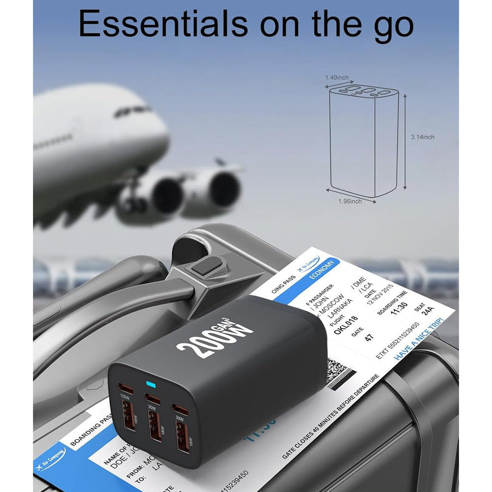 200W GaN USB-C Wall Charger